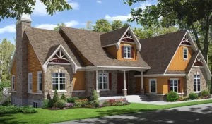 Plan de maison bungalow champetre