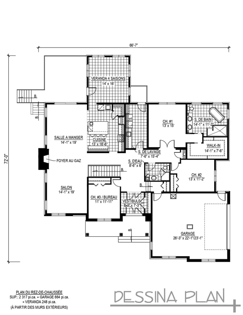 Plan de maison champêtre