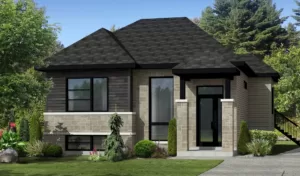 Plan de bungalow contempain