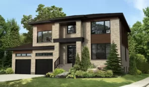 Plan de maison cottage avec garage double