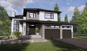 Plan de maison cottage garage à droite