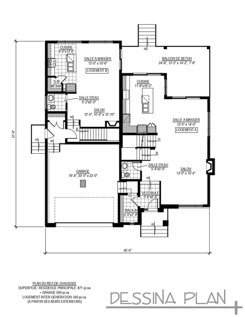 Plan de maison intergénération