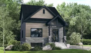 Plan de maison à étages aspect bungalow