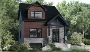 Plan de maison contemporaine sur deux étages