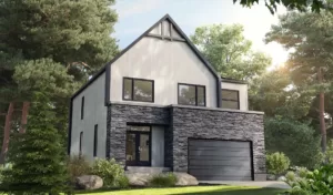 Plan de cottage scandinave avec garage
