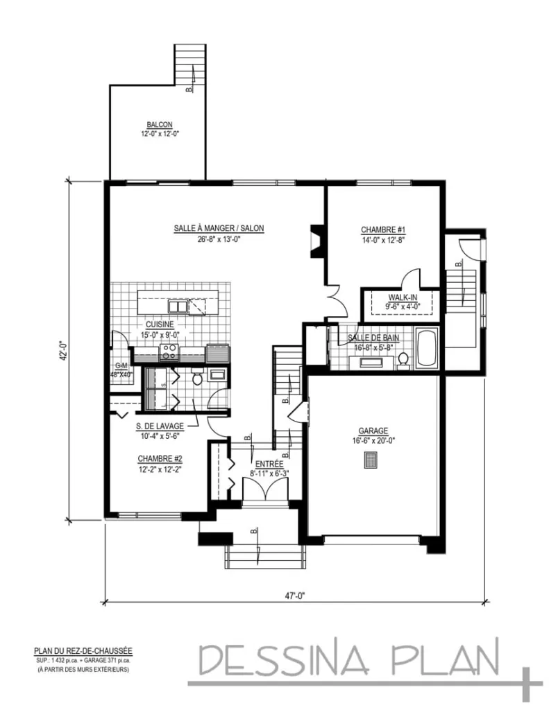 Plan de bungalow