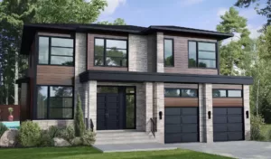 Plan de cottage avec garage et 4 chambres