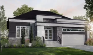 Plan de bungalow 2 chambres avec garage