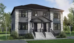 plan de cottage contemporain jumelé