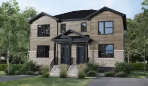 Plan de duplex semi-detache