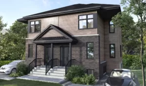 Plan de duplex jumelé 3 chambres
