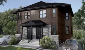 Plan de duplex jumelé 3 chambres