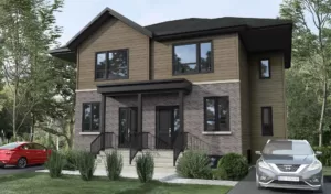 Plan de duplex semi-detache