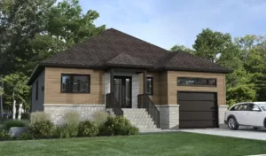 Plan de maison bungalow avec garage