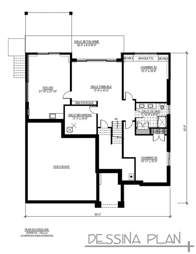 Plan de maison bungalow
