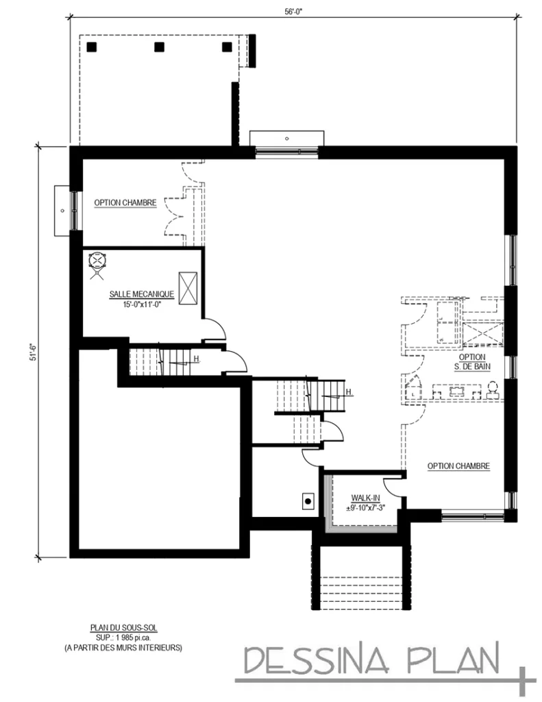 Plan de bungalow