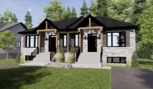 Plan style champêtre semi-détaché