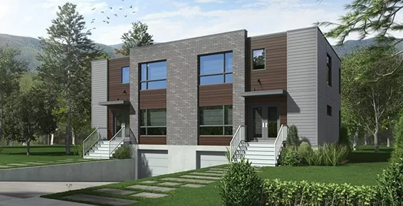 Duplex en Formule Semi-Détaché Plan de duplex