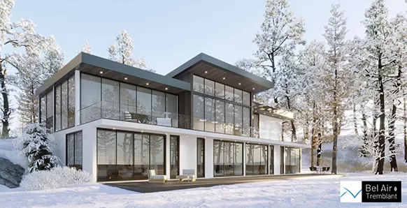 Maison Moderne avec Toit Plat Plan de maison Belair Tremblant