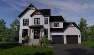 Plan de maison Farmhouse avec garage double