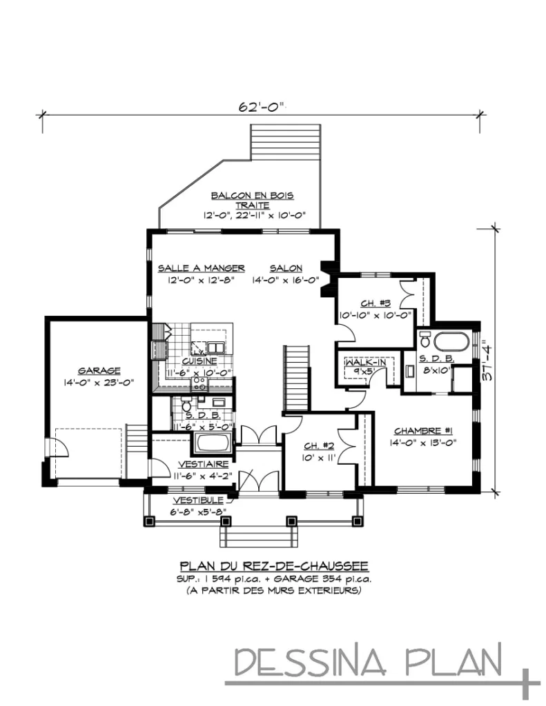 Plan de maison contemporaine