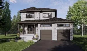 Cottage contemporain avec garage à droite